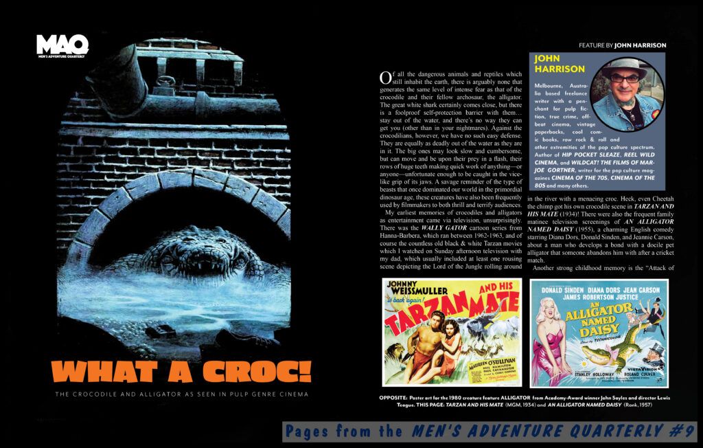 The MEN'S ADVENTURE QUARTERLY #9—the “Croc Attack” issue, Preview - Part 2  - The Men's Adventure Magazines Blog